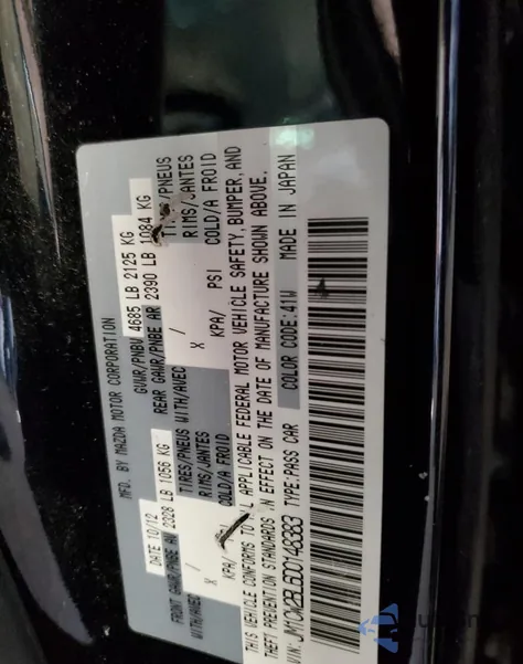 2013 Mazda 5 z USA, uszkodzony, nr VIN JM1CW2BL6D0148383